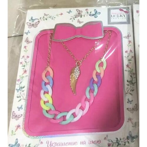 Цепочка Lukky Fashion двойная золот с подвеской из страз Крыло ангелат 228₽