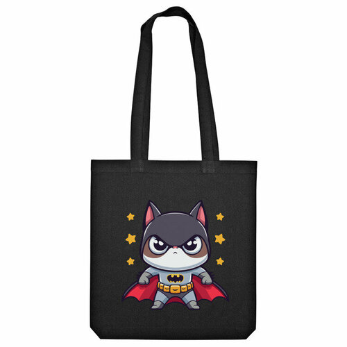 Сумка шоппер Us Basic, черный сумка кот супергерой бежевый