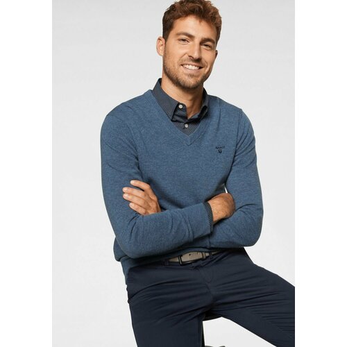 Джемпер GANT EXTRAFINE LAMBSWOOL V-NECK, размер S, синий