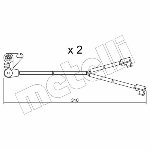Сигнализатор, износ тормозных колодок, METELLI SU.170K (1 шт.)