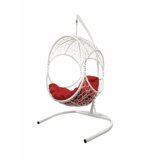 Подвесное кресло M-group орех, с ротангом белое красная подушка подвесное кресло с ротангом белое для компании люкс красная подушка
