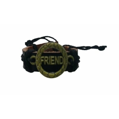 Жесткий браслет Друг, металл, 1 шт., размер 6 см, размер one size, диаметр 6 см, черный