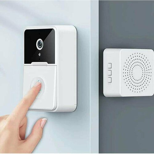 Умный беспроводной дверной звонок с камерой видеодомофон Smart mini Doorbell (белый) умный дверной звонок xiaomi smart doorbell 3 bhr5416gl wi fi 2k 180° датчики 5200 мач