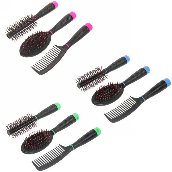 фото Расчески в наборе 3шт, цвет черный, упаковка пакет