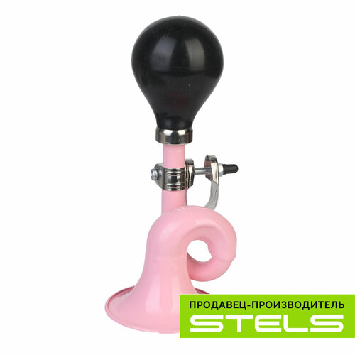 Клаксон STELS 86B-02 сталь/резина чёрно-розовый VELOSALE
