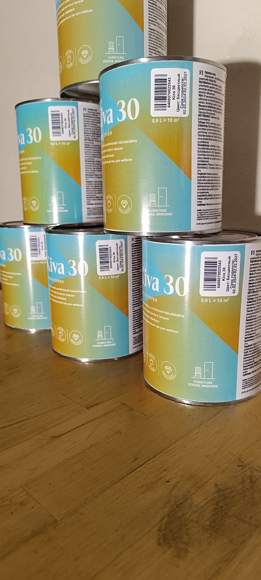 Tikkurila Kiva 30 бесцветный, полуматовая, 0.9 кг, 0.9 л