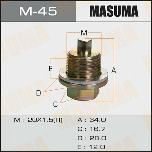 Болт маслосливной с магнитом MASUMA M-45 593₽