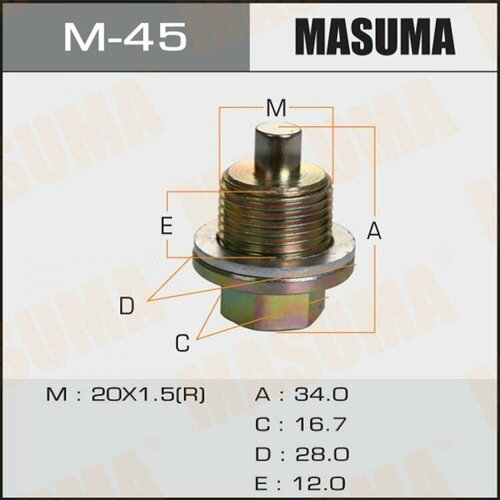 Болт маслосливной с магнитом MASUMA M-45