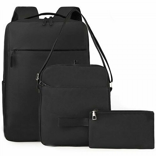 Рюкзак для мальчика (YILINA)+сумка+косметичка черный 41х28х11 см арт. CC2123_L9153-2