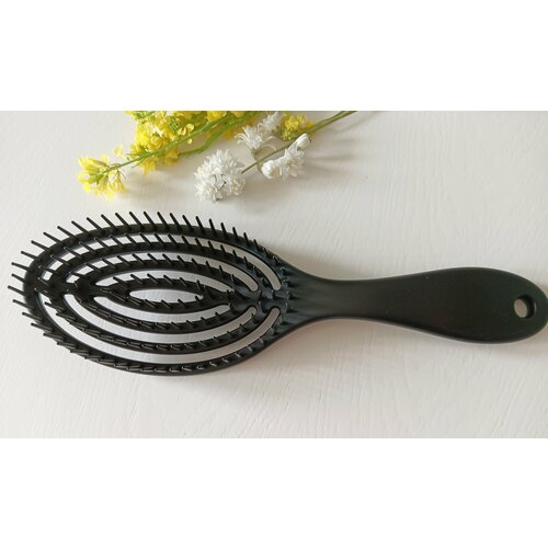 Расческа для волос массажная Черная, размер 7,5 × 23,5 см