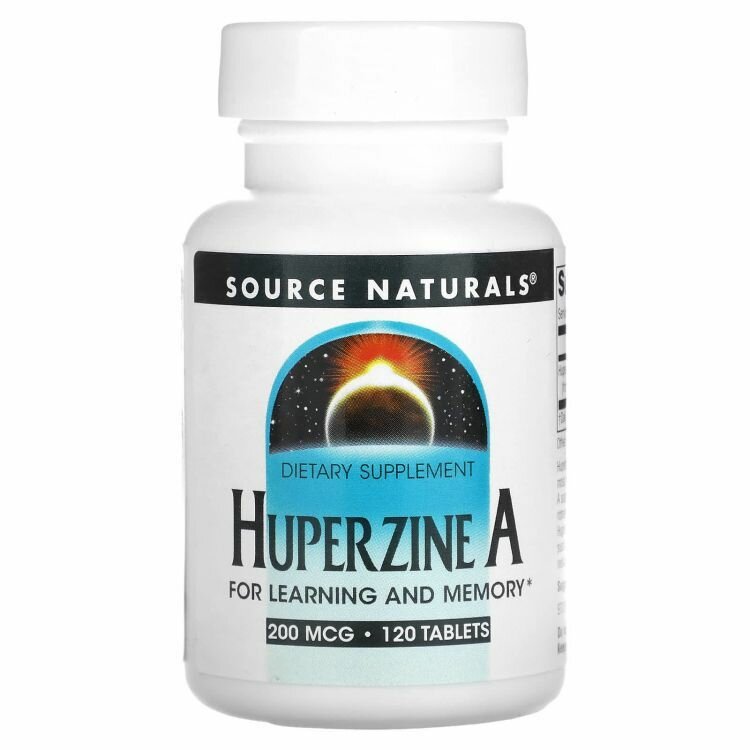 Source Naturals Huperzine A Гуперзин A поддержка когнитивных функций 200 мкг 120 таблеток