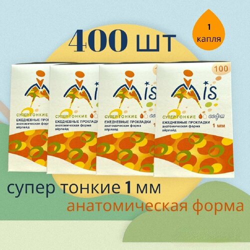 Прокладки женские ежедневные, Mis супер тонкие (4 упаковки по 100 шт) прокладки ежедневные freestyle every day супертонкие с ароматом зеленого чая 20 шт 10 упаковок