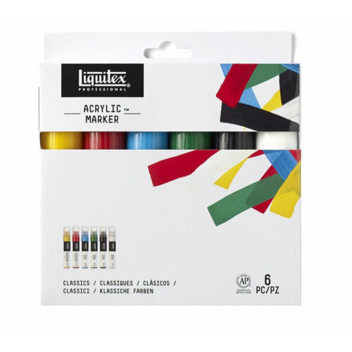 Liquitex Набор акриловых маркеров Classics Wide 15мм 6цв 3950₽
