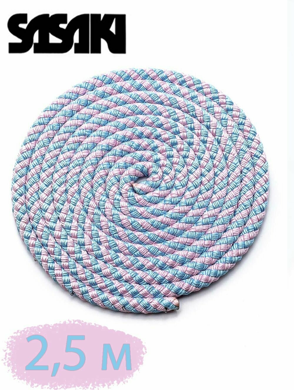 Скакалка двухцветная SASAKI MJ-243 2,5м. LIBUxLIP(Голубой-светло-розовый)