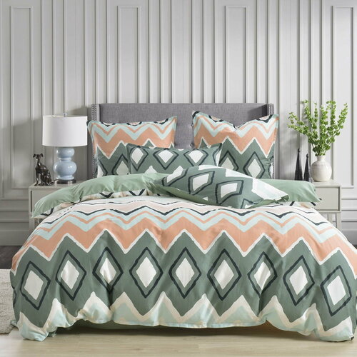 Комплект постельного белья Sofi de Marko Пейтон (зеленый) Сатин Двуспальный