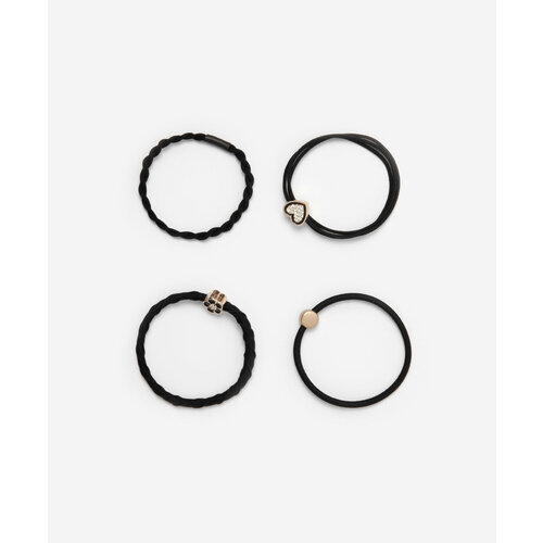 Набор резинок для волос с декором чёрные для девочки Gulliver р one size мод 224GSGA1120 751₽