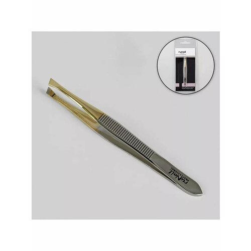 Пинцет скошенный широкий 9 см цвет серебристыйзолотисты 638₽