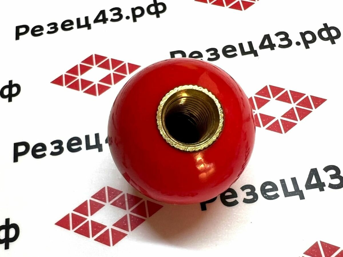 Ручка для станка шарообразная 30хВМ8 красная с внутренней резьбой (11181308)