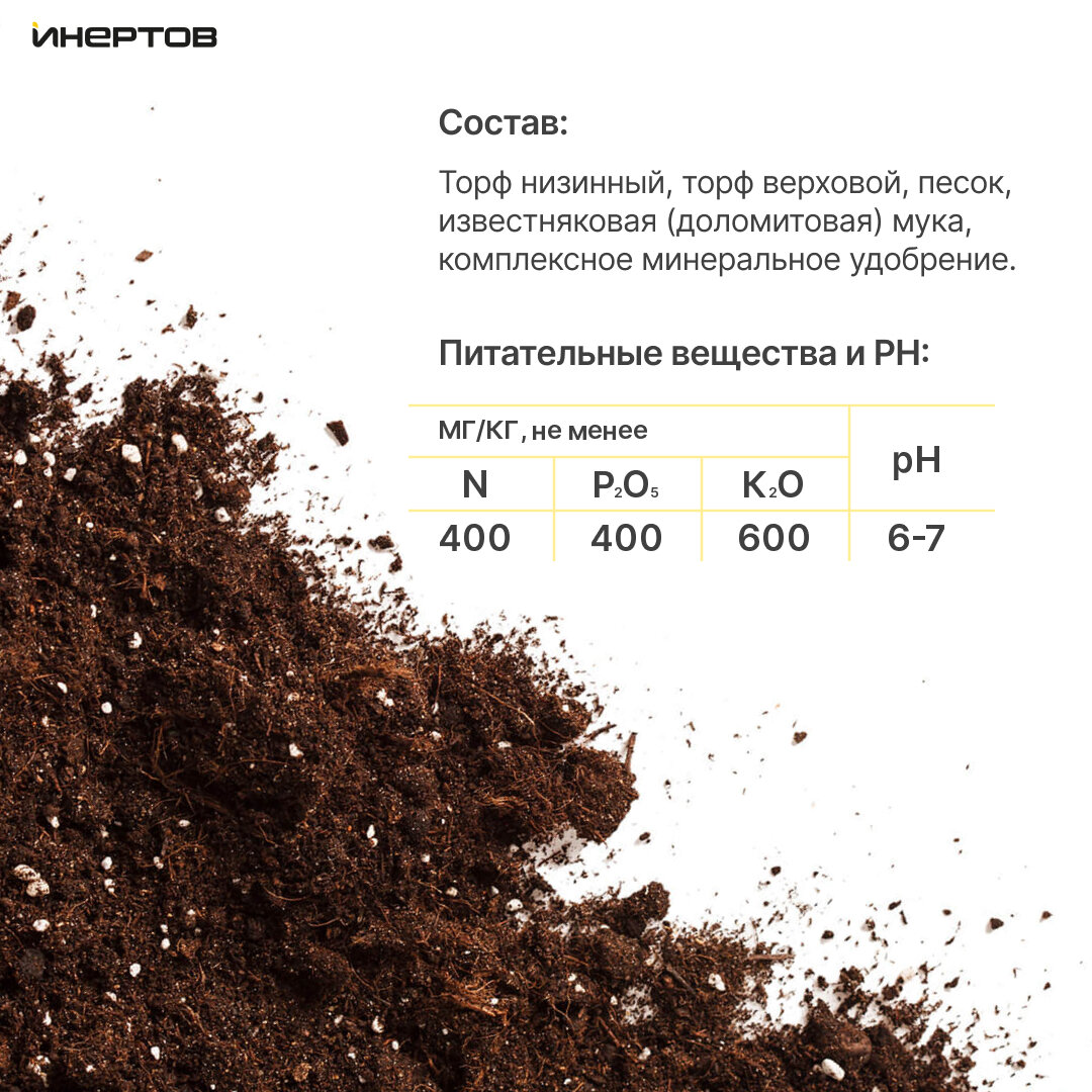 Грунт универсальный инертов земля для рассады и теплиц