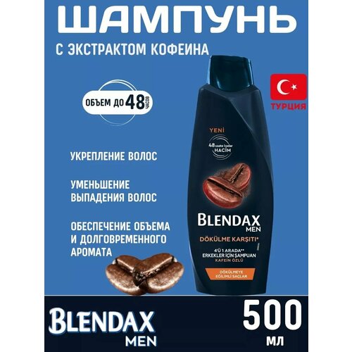Blendax мужской шампунь с экстрактом кофеина 500 мл 780₽