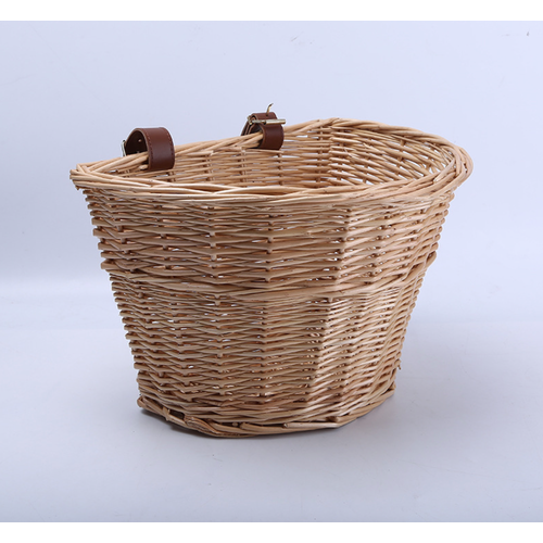 Корзина для велосипеда плетеная большая из натурального ротанга 34х25х27 в винтажном стиле ручная работа