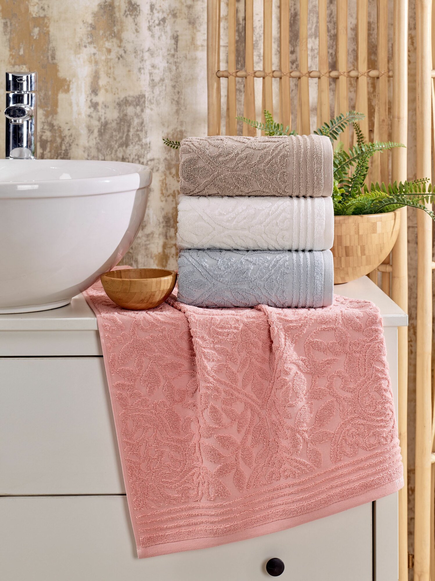 фото Набор полотенец PHILIPPUS махра 50х90 см (4 шт) PRIME COTTON ELENA