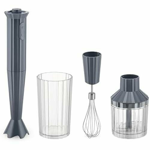 Alessi Pliss MDL10S G ручной блендер с мерной чашкой венчиком и измельчителем изготовлен из термопластической смолы европейская вилка 500 Вт серый 3611100₽