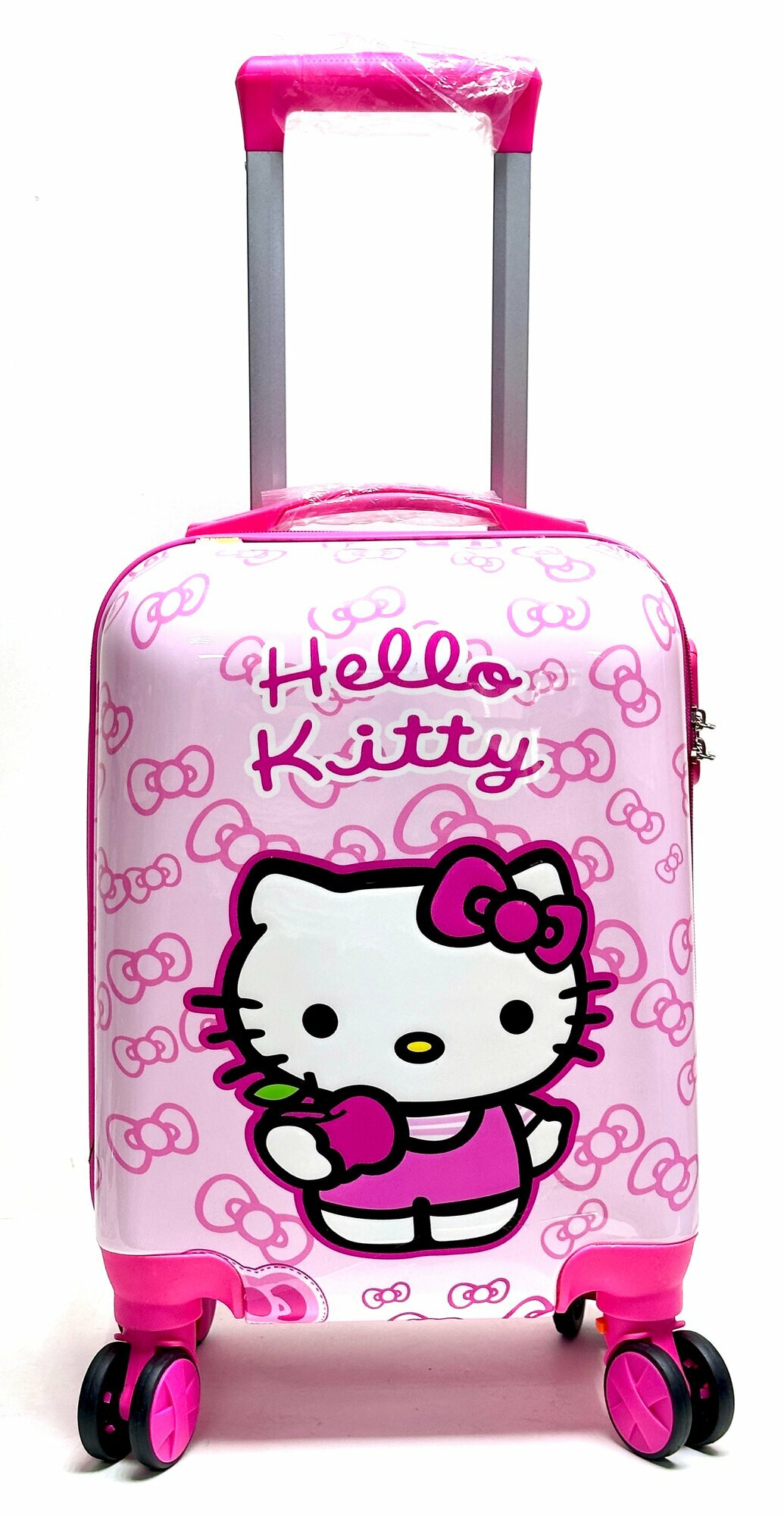 Чемодан  ручная кладь 30х44х21 см розовый с принтом Hello kitty