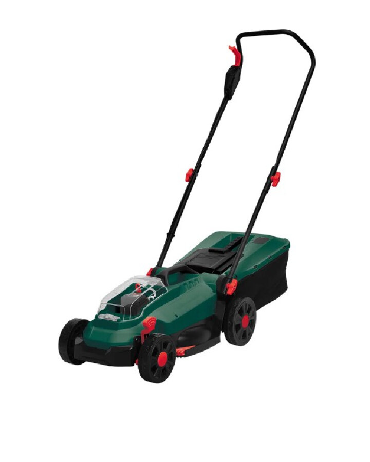 фото Газонокосилка аккумуляторная FAVOURITE 21 В, 2900 об/мин, 330 мм, 25-75 мм, 30 л, 5 уровней кошения, бесщёточный двигатель OBS 21 WET