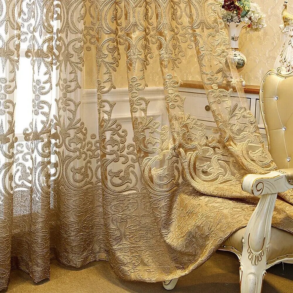 Золотые шторы Black Ant из полиэстера Dark Golden W300CM X H260CM(1PC) Pull Pleated Tape