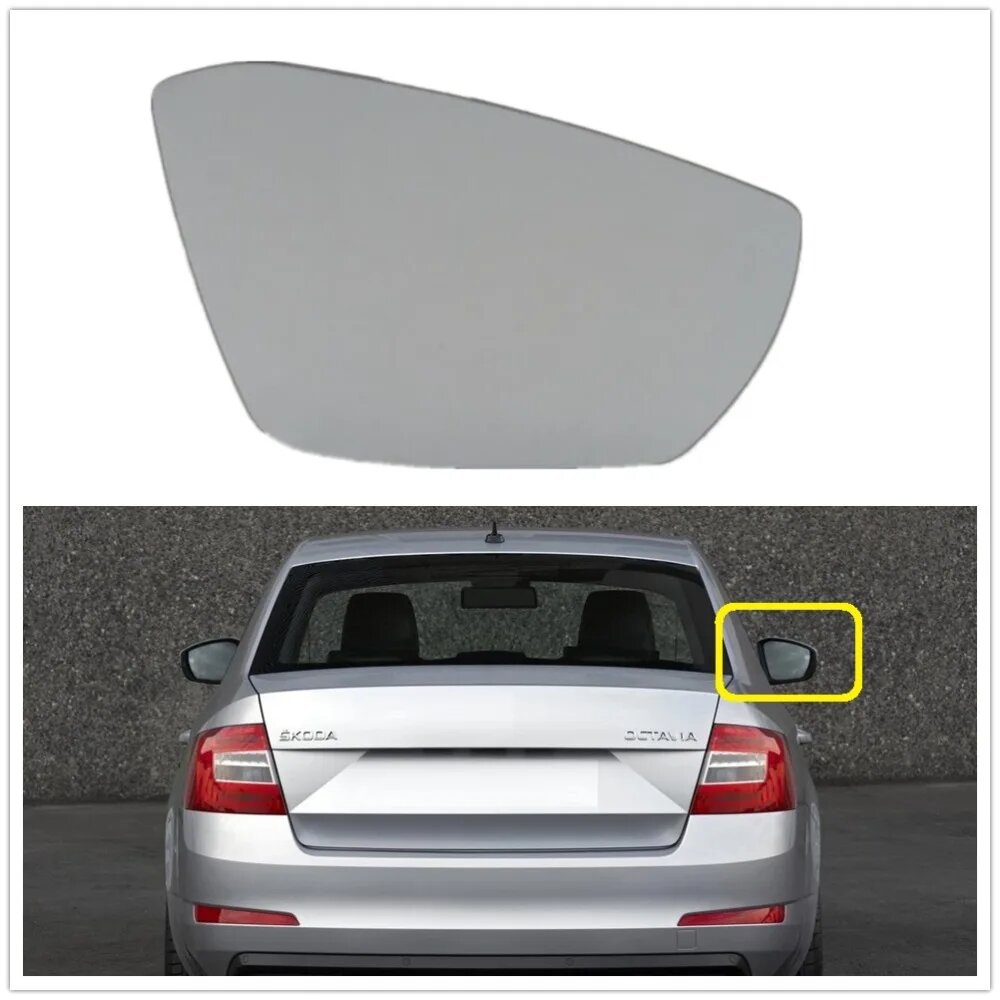 Стекло заднего зеркала правой двери с подогревом для VW Octavia A7 Mk3 (5E) седан и Combi 2013 2014 2015 2016 2017 2018 2019
