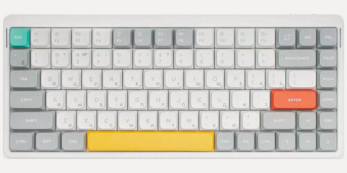 Изображение товара Беспроводная механическая клавиатура Nuphy QMK, AIR75v2, Ionic White, RGB Hot Swap Red Switch