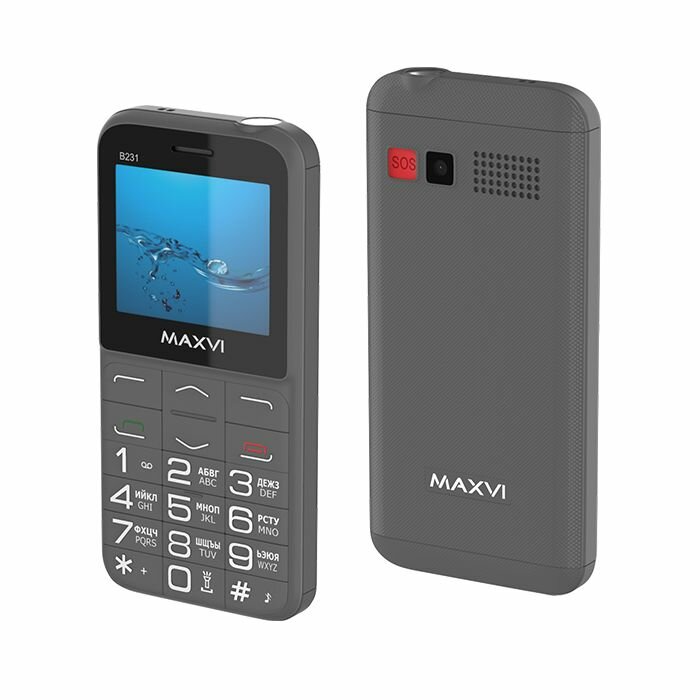 Телефон MAXVI B231, серый