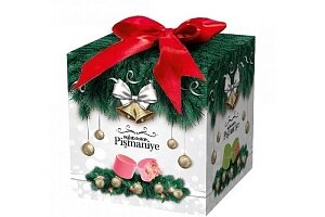 Конфеты HAJABDOLLAH 2260 из пишмание ассорти со вкусом клубники, арбуза и апельсина во фрукт.глазури, зеленая кор.с бантом НГ 300г*9
