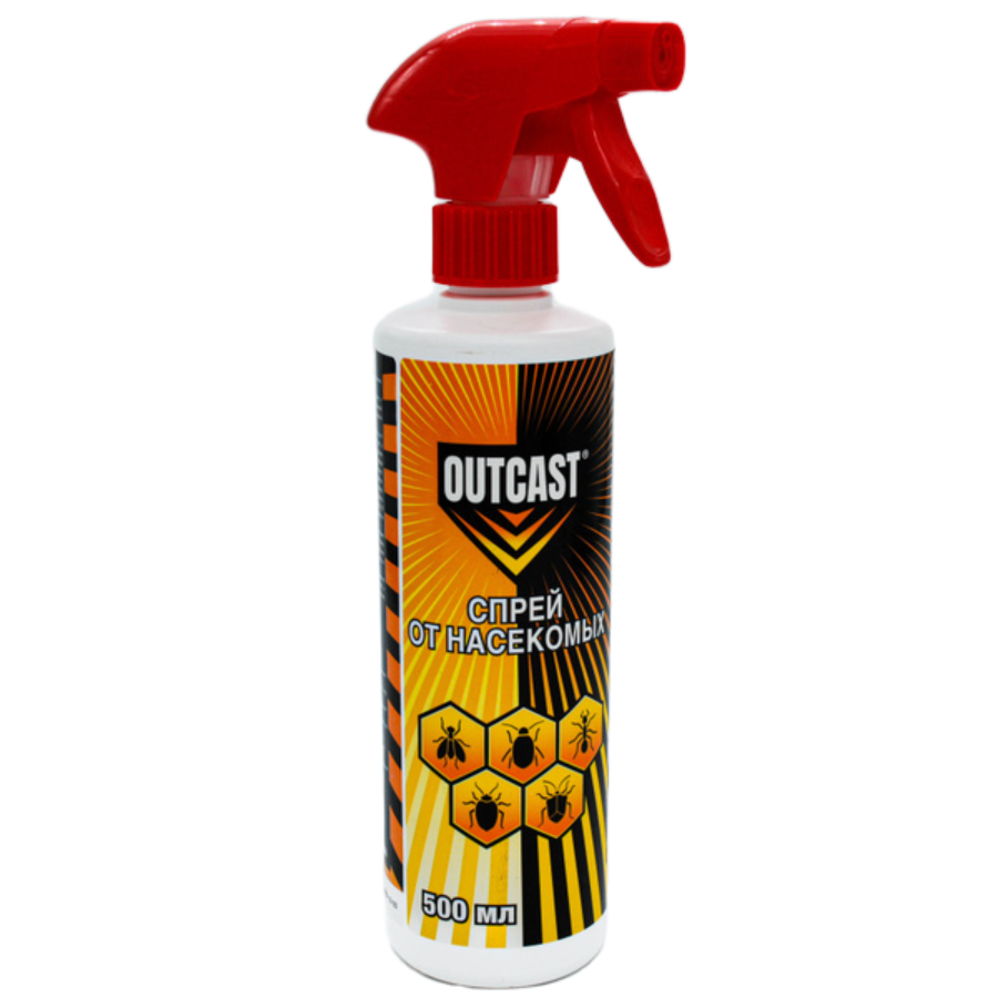 Спрей от насекомых Outcast для тараканов клопов и блох 500мл