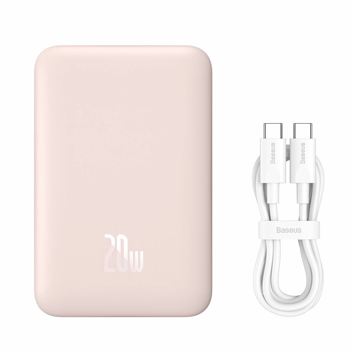 Внешний аккумулятор с беспроводной зарядкой Baseus Magnetic Wireless Charging Power Bank 10000mAh 20W Pink (PPCX030004)
