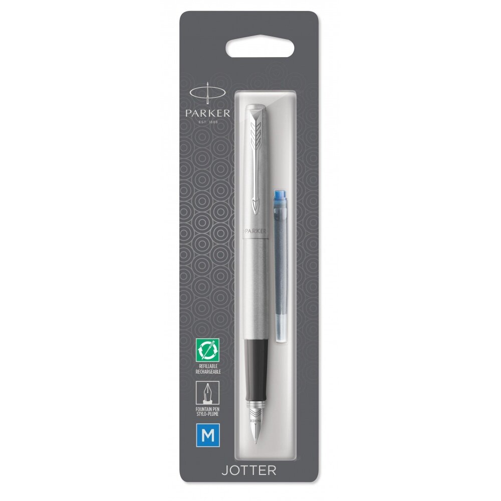 Parker 2031012 Ручка перьевая parker jotter core f61, stainless steel ct (перо m)