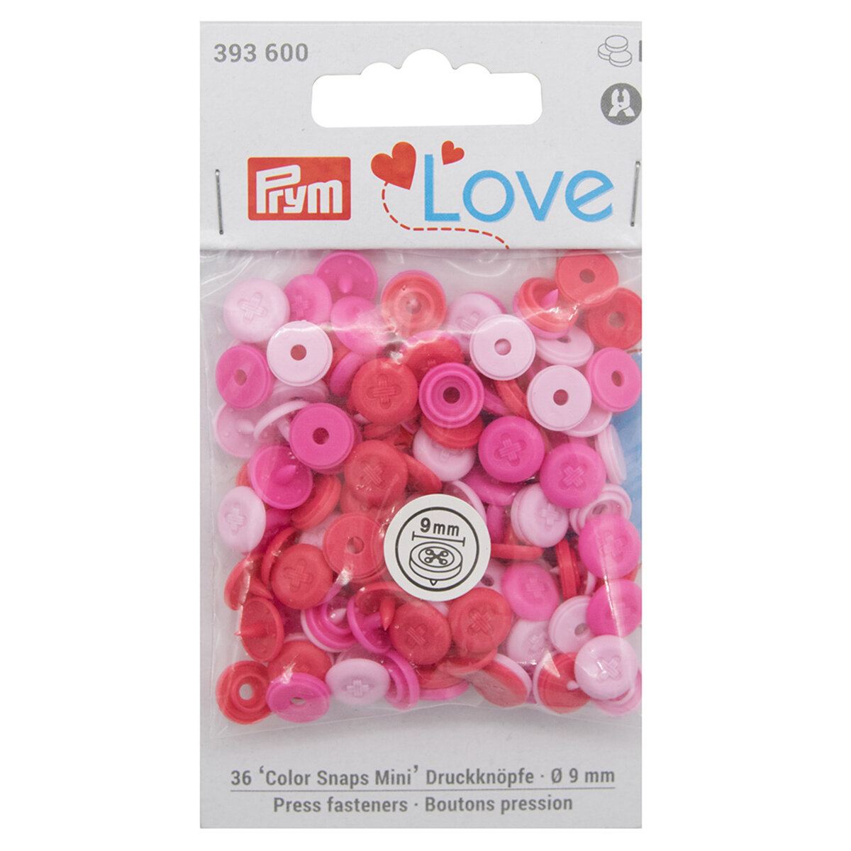 Кнопки для одежды Prym Love Color Snaps Mini, 393600, имитация стежка, 36 шт (розовый)