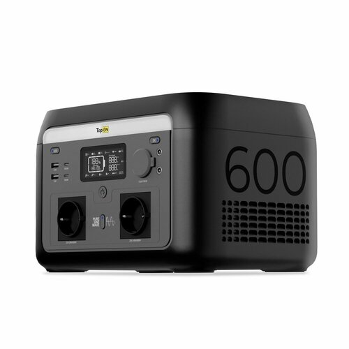 Портативная электростанция TopON, TOP-H600, LiFePO4, 600 Вт, 2 розетки, черный