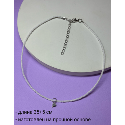 Чокер SIDORINA SOFIA ACCESSORIES, перламутр, бисер, длина 35 см, серебряный