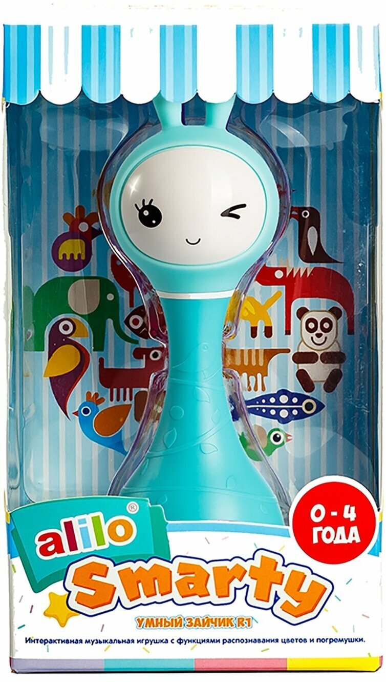 Интерактивная музыкальная игрушка Умный зайка alilo R1, распознавание цветов, для мальчиков, девочек, синий