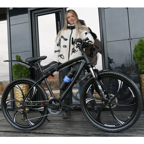 Велосипед Richiesto горный Литые диски 26 ВзрослыйПодростковый спортивный черный 26700₽