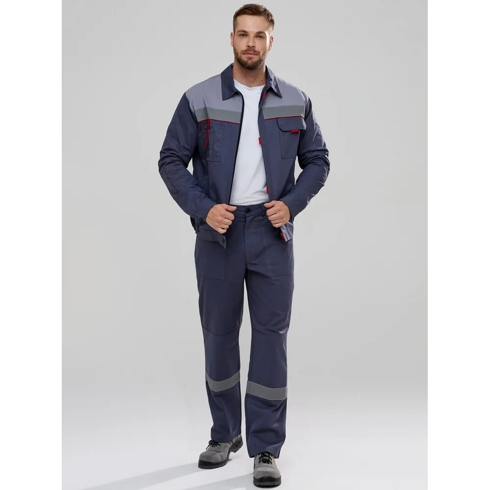 Костюм с брюками Факел Флофт-1 СОП У. (ткань смесовая 250) т. серый/св. серый 44-46; 170-176 87489236.004