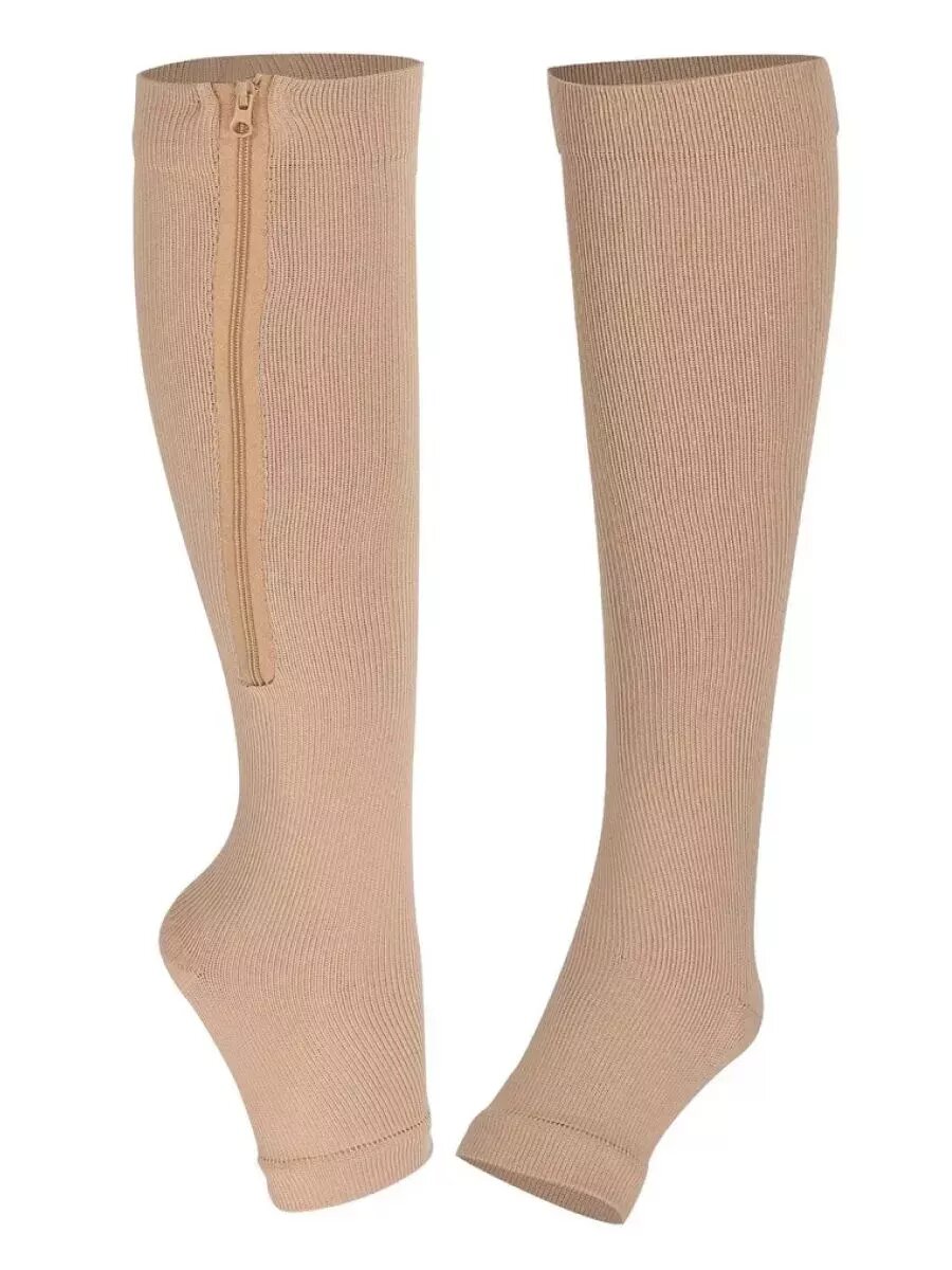 Картинки Гольфы компрессионные Zip Sox, бежевые, размер S/M, на молнии