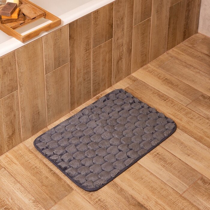 Коврик для ванной «Этель. Ромбы» 40×60 см серый