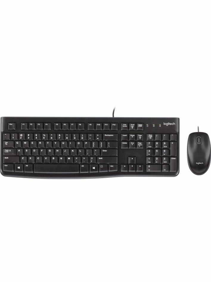 Комплект (клавиатура + мышь) проводной LOGITECH MK120 Black (920-002561)