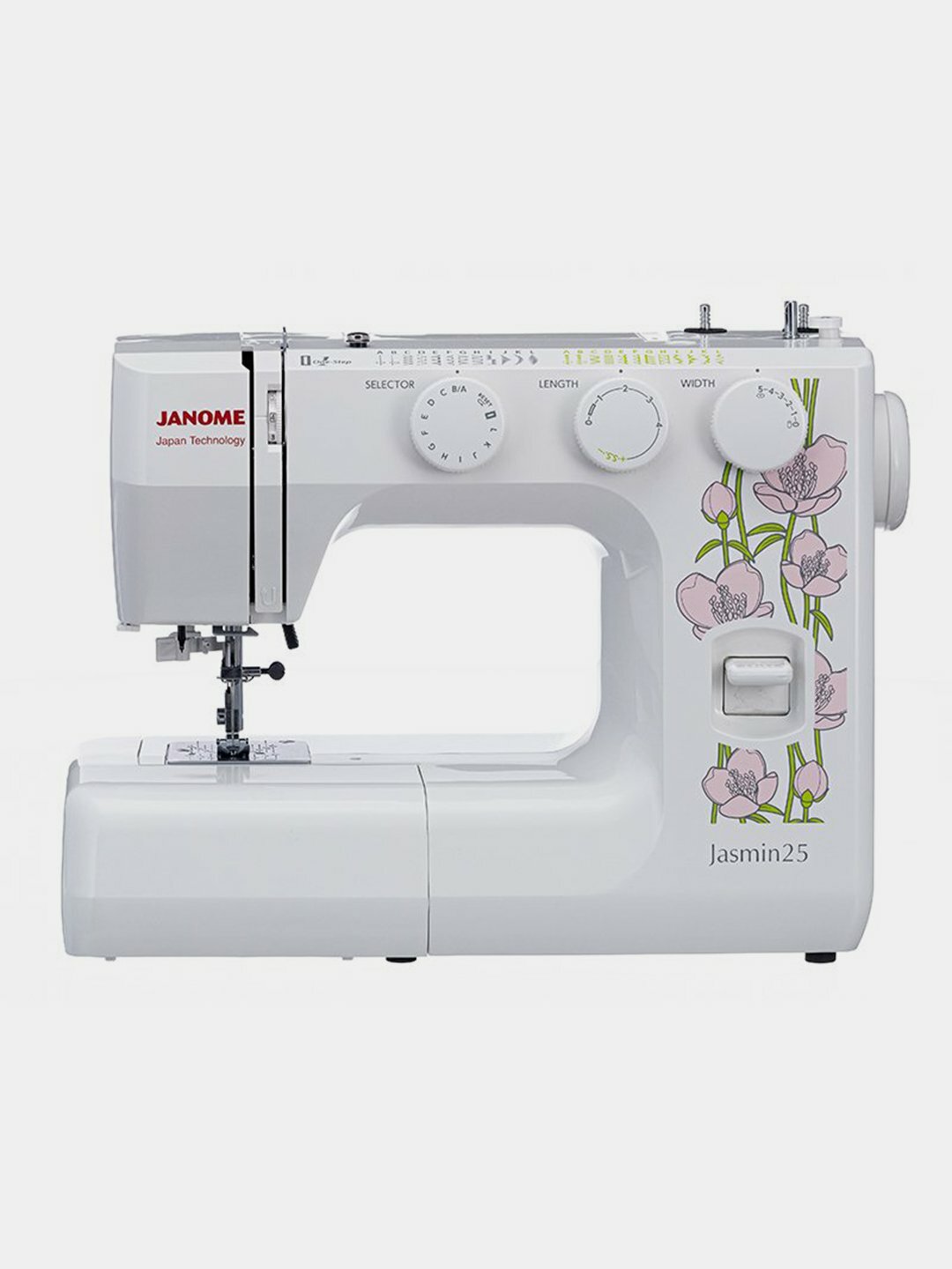 Швейная машина JANOME Jasmin25 прямая строчка, зигзаг, эластичный зигзаг, потайные строчки, петля автомат,1 Год гарантия