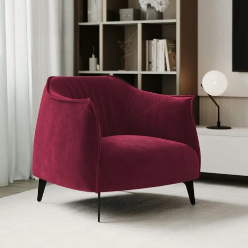 Изображение товара Кресло дизайнерское BELLO GRANDE из велюра. Цвет бордовый. Размер 73x81x79 (д/ш/в)