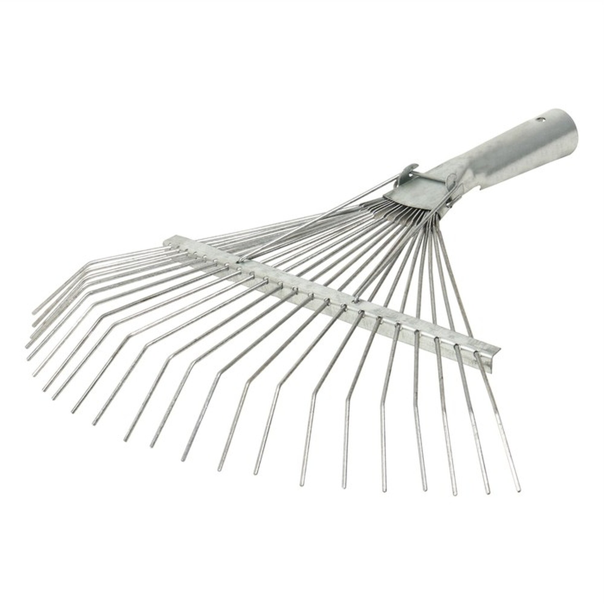 Грабли веерные проволочные 22 зубца оцинкованные тулейка 25 мм без черенка