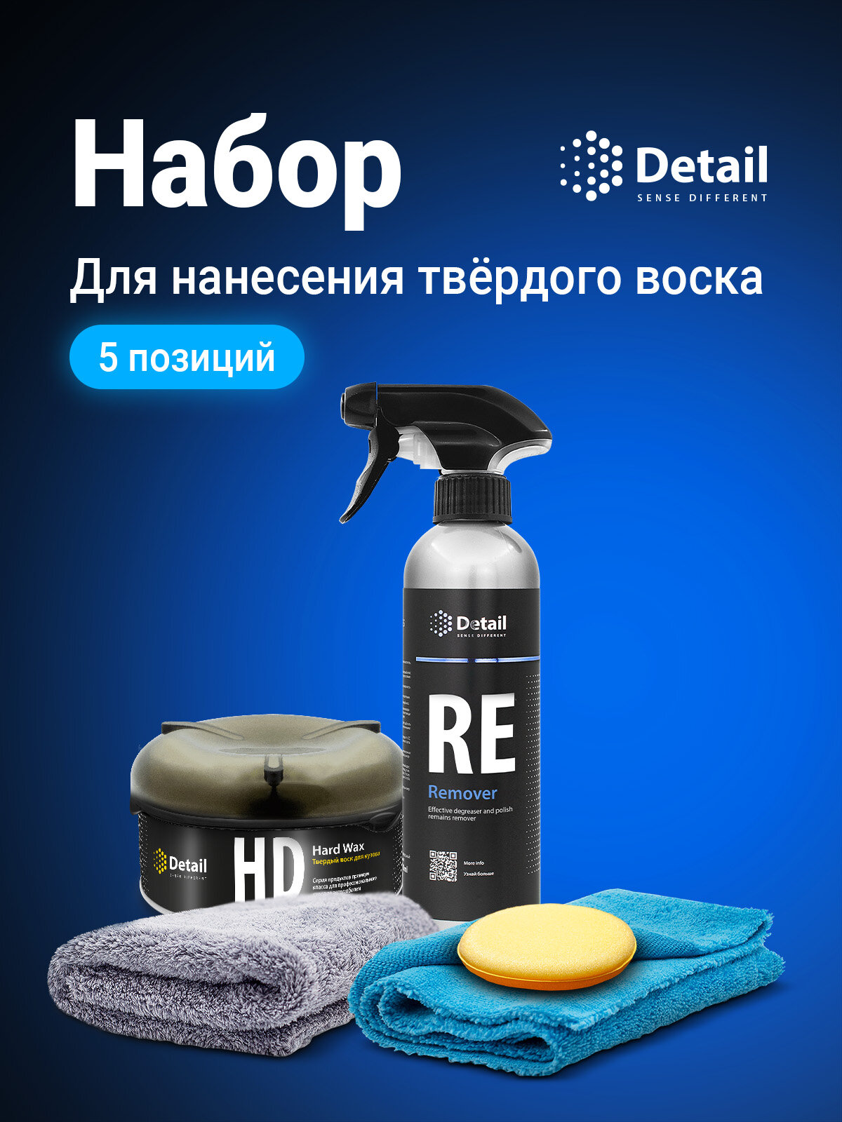 Подарочный набор Detail для авто 5 в 1 для ухода за пластиком